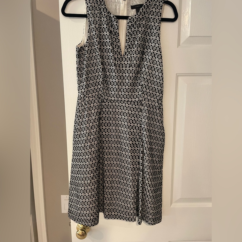 J. Crew Sleeveless Geometric Embroidered Cotton Dress Size 4 in great condition